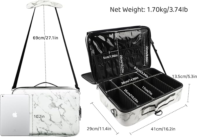 JOURMON Travel Makeup Train Case, Large Capacity Cosmetic Bags - Image 2