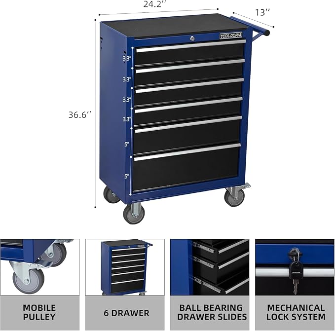 6-Drawer Rolling Tool Chest - Image 3