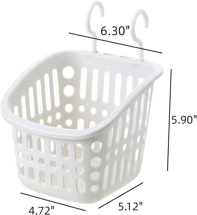 5PCS Plastic Hanging Baskets for Shower, Hanging Basket Organizer - Image 2