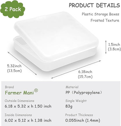 2 Pack Rectangular Clear Frosted Plastic Box Containers - Image 2