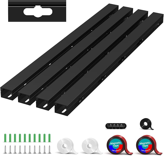 Cable Hider Raceway Kit, Magnetic Cable Management Under Desk by Aocii