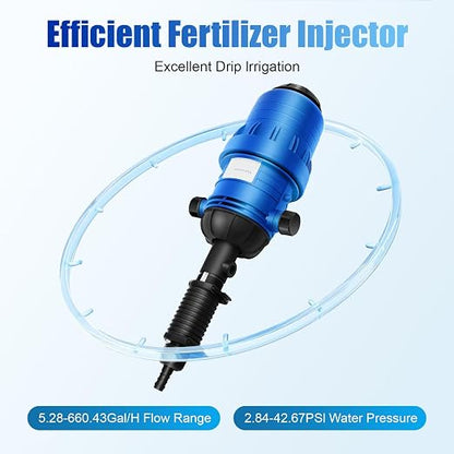 Fertilizer Injector Pump, 0.4-4% Water Powered Chemical Liquid Doser Dispenser - Image 2