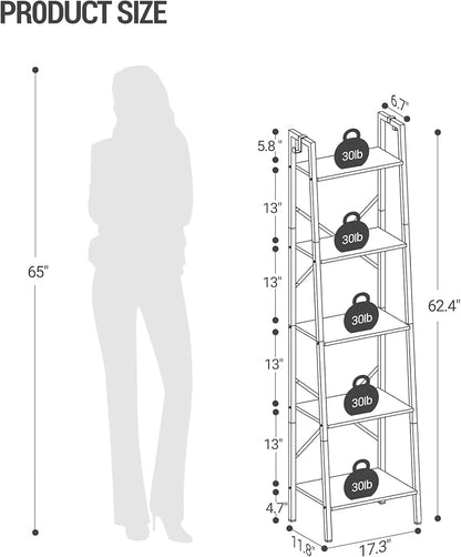 Hzuaneri Ladder Shelf, Freestanding Corner Storage Shelf | Bookcase - Image 2