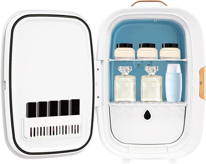 Mini Skincare Fridge, 12L Makeup Cosmetics Refrigerator Beauty Fridge by ZAWAYINE