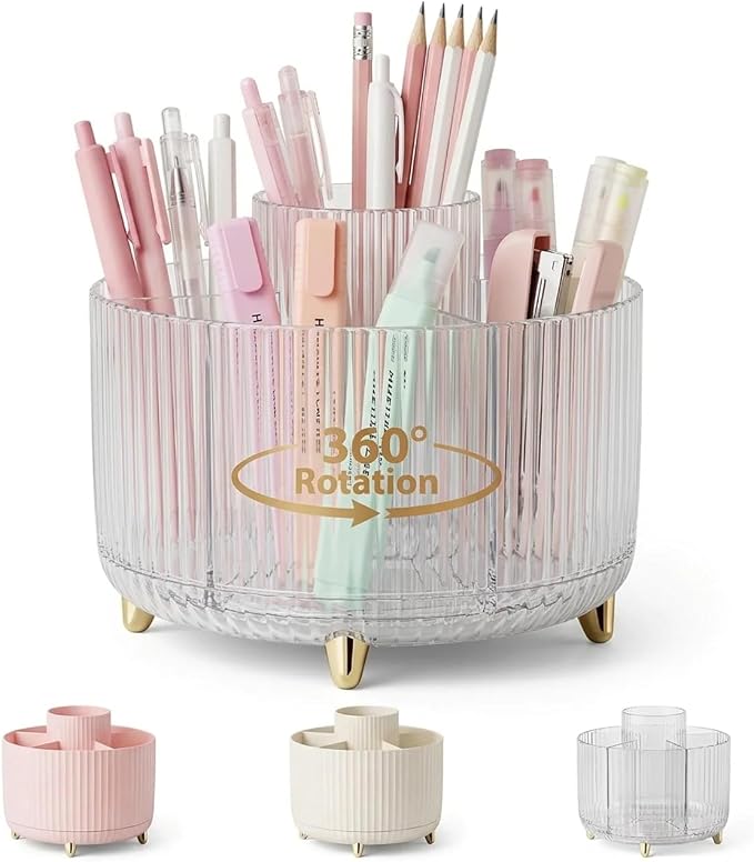 360 Degree Rotating Desktop Organizer, Makeup Brushes, Desktop Stationery - Image 2