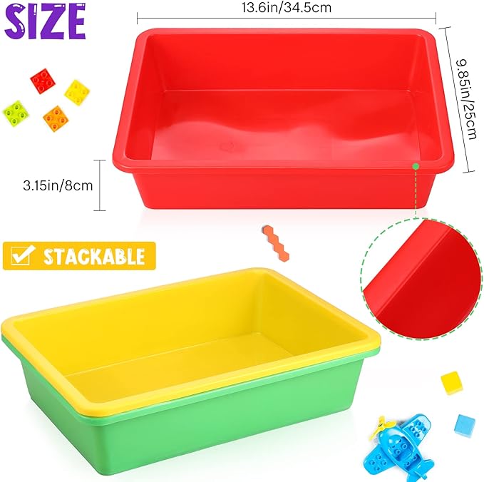 Hoteam 10 Pcs Flat Storage Organizer Tray Bin Paper Tray - Image 3
