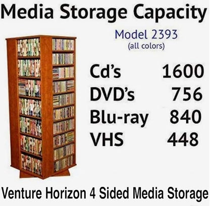 Venture Horizon Revolving Media Tower 1600 Grande-Walnut - Image 2