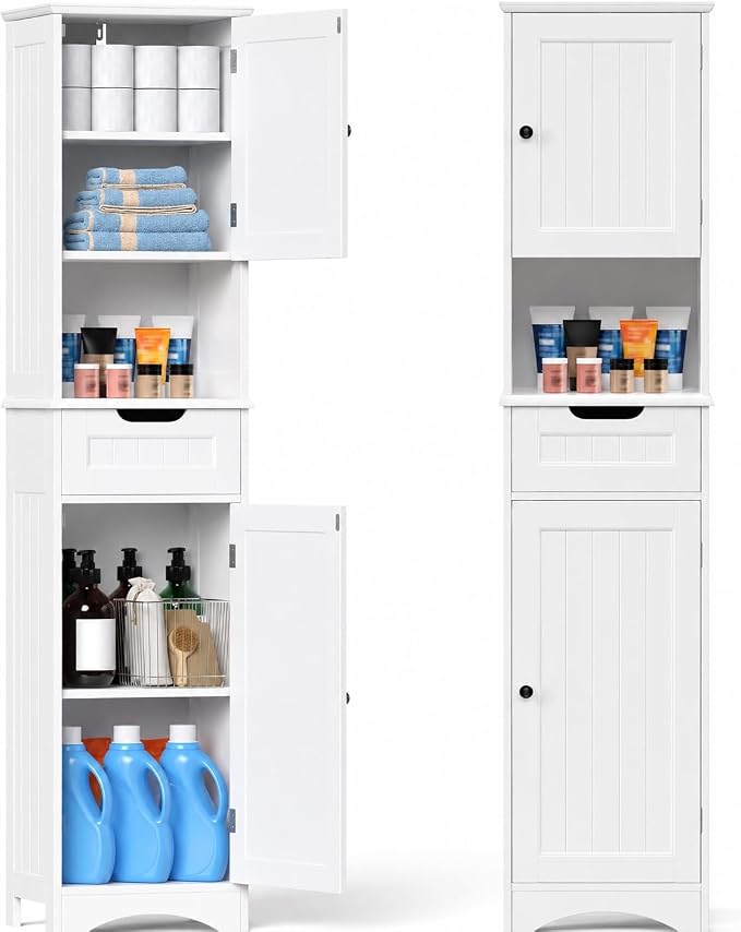 Gizoon 67” H Tall Bathroom Storage Cabinet, Narrow Storage Cabinet, Living Room by Gizoon