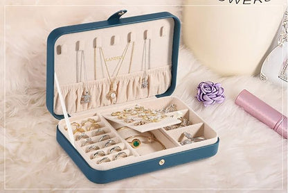 LANDICI Small Jewelry Box for Women Girls, PU Leather Travel Jewelry Organizer - Image 8