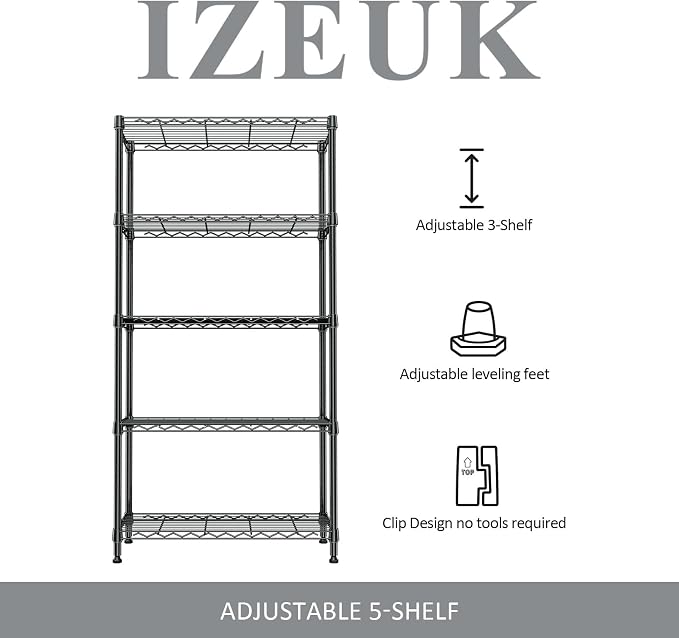Storage Shelving Unit for Garage and Pantry, 13.8" D x 29.5" W x 59.5" H - Image 5