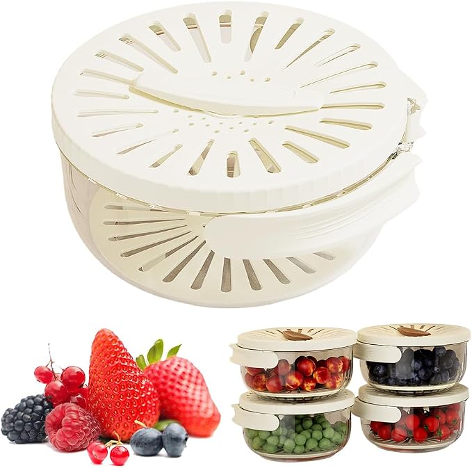 Multi-Functional Fruit and Vegetable Washing Bowl, Fruit Strainer Container by LECDOA