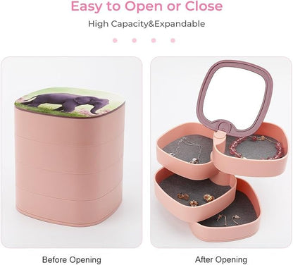 Purple Elephant Rotating Jewelry Organizer Box 4-Layer 360° Rotatable ABS - Image 3