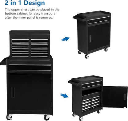 TUFFIOM 5-Drawer Rolling Tool Chest, Tool Storage Cabinet w/Drawers, Lockable - Image 5