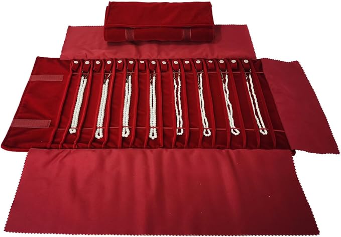 Portable Jewelry Roll Untangled Secure Necklace Travel Storage Bag Displays - Image 2