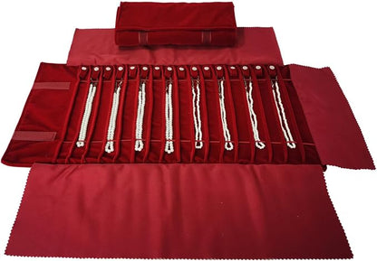 Portable Jewelry Roll Untangled Secure Necklace Travel Storage Bag Displays - Image 2