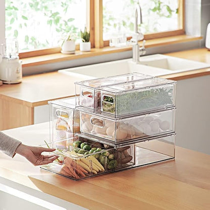 Abiudeng 2 Pack Stackable Refrigerator Organizer Bins - Image 5