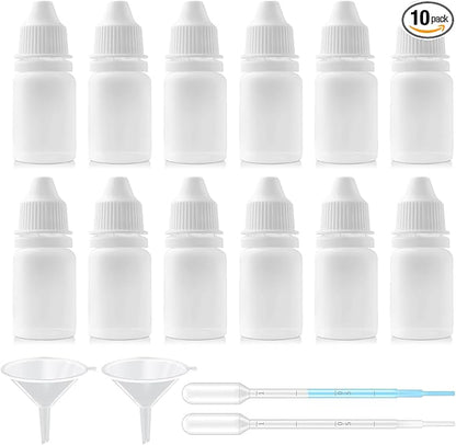 12PCS 5ML White Plastic Empty Squeezable Dropper Bottles Portable Eye Liquid by Unknown