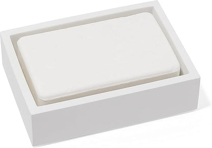 Matte White Square Soap Dish for Bathrooms and Kitchens by YEWDesign