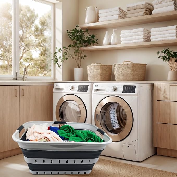 SAMMART 42L Collapsible Plastic Laundry Basket - Image 2