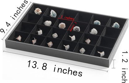 Stratalife 24 Grid Jewelry Organizer Tray, Stackable Drawer Earring Organizer - Image 2