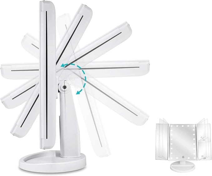 deweisn Floor Mount Tri-Fold Lighted Vanity Mirror - Image 4