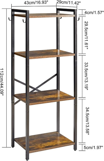 YMYNY Bookcase, 4-Tier Narrow Ladder Bookshelf, Freestanding Shelving Unit - Image 3