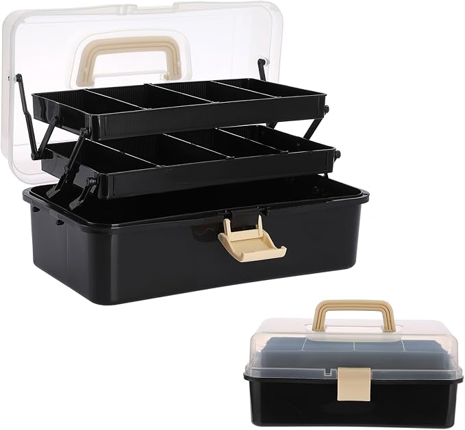 BTSKY 3-Layer Plastic Dividing Storage Box Craft Organizer by BTSKY