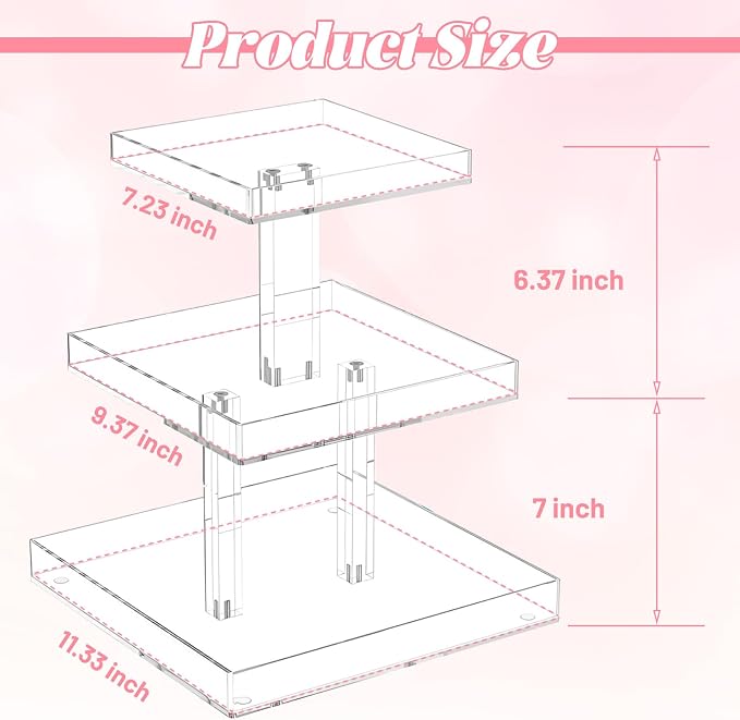 3 Tier Perfume Organizer, Acrylic Perfume Organizer Stand - Image 2