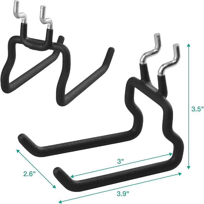 G.CORE 8-Pack Pegboard Hooks, Peg Board Tool Utility Hooks & Hangers Fit 1/4" - Image 4