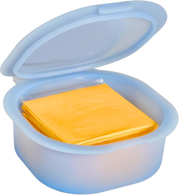 Silicone Cheese Container for Refrigerator, Snack Food Storage Container Box by Dootafy