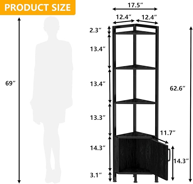 Furnulem 5-Tier Corner Shelf - Image 2