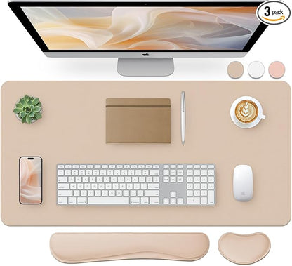 Bloss Leather Desk Pad and Keyboard Wrist Rest, Large Mouse Pad + Keyboard by Bloss