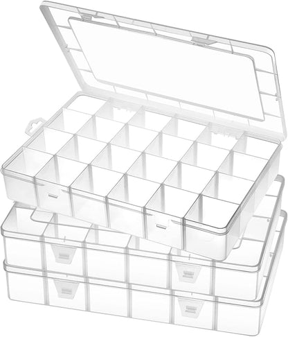 Gbivbe Large 24 Grids Plastic Organizer Box Adjustable Dividers, Art DIY Crafts by Gbivbe