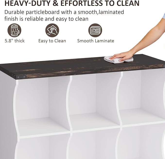 9 Cube Storage Shelf Organizer, Low Book Shelf Bookcase Entryway Table - Image 4