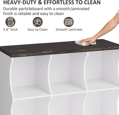 9 Cube Storage Shelf Organizer, Low Book Shelf Bookcase Entryway Table - Image 4