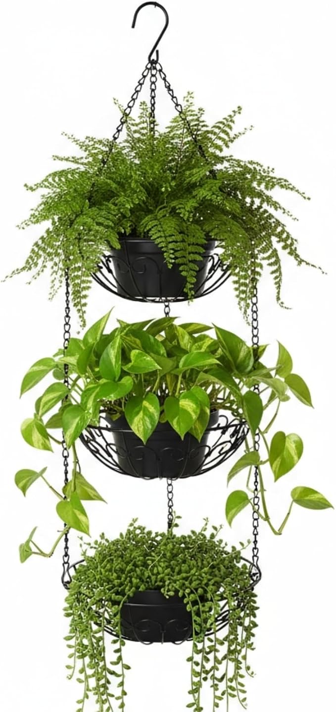 Dicunoy 3-Tier Hanging Fruit Basket, Heavy Duty Wire Baskets - Image 5