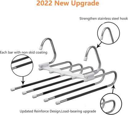 Upgrade Azeroth Pants Hangers 4 Pack Space Saving S-Type Stainless Steel - Image 4