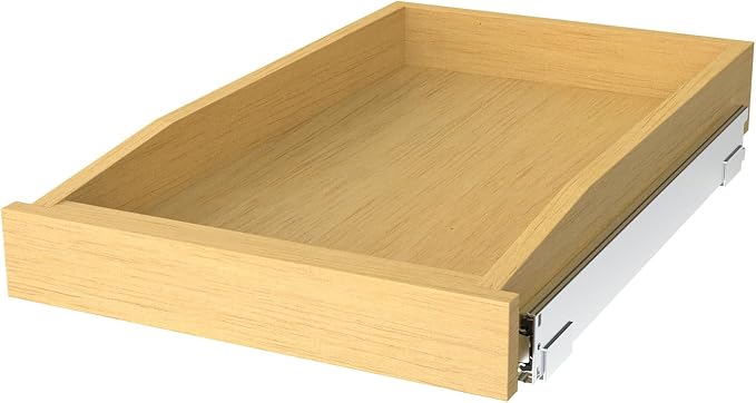 Wooden Pull out Cabinet Organizer 17" W x 21" D x 3.35" H, Heavy Duty Slide Out by Pulloutor