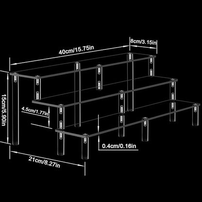AZEAM 15 3/4 Inch Acrylic Riser Display Shelf, 3 Tier Display Riser - Image 2