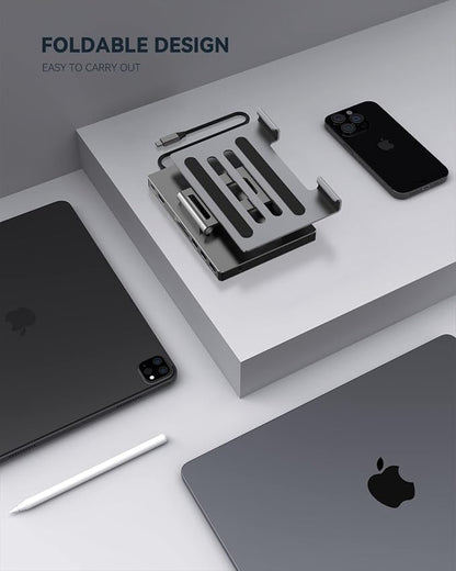 iPad Pro USB C Hub Stand, PD Charging, SD/TF Card Reader, 3 USB 3.0, 3.5mm Audio - Image 8