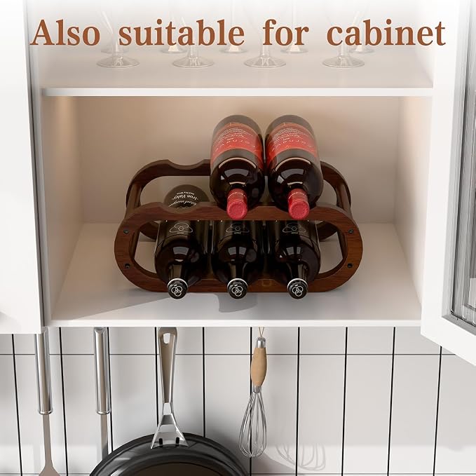 PEKER Wine Rack – Small Countertop Wine Rack & Wine Bottle Holder - Image 3