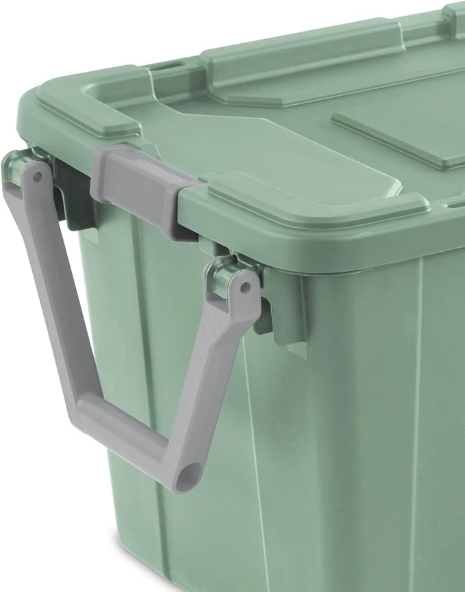 40 Gallon Wheeled Industrial Tote, Rugged Plastic Storage Bin, Latch Lid - Image 7