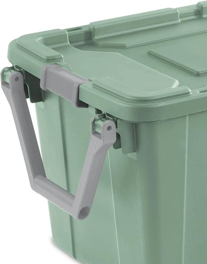40 Gallon Wheeled Industrial Tote, Rugged Plastic Storage Bin, Latch Lid - Image 7