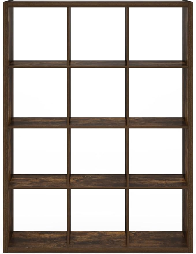 Furinno Cubicle Book Shelf, 12-Cube Bookshelf, Extra Thick Frame Reversible - Image 10