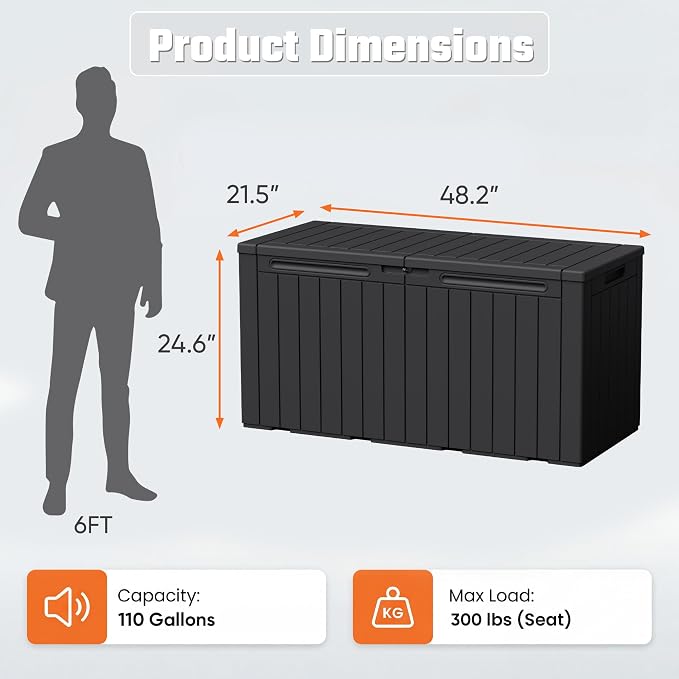 Greesum 110 Gallon Outdoor Storage Box - Image 6