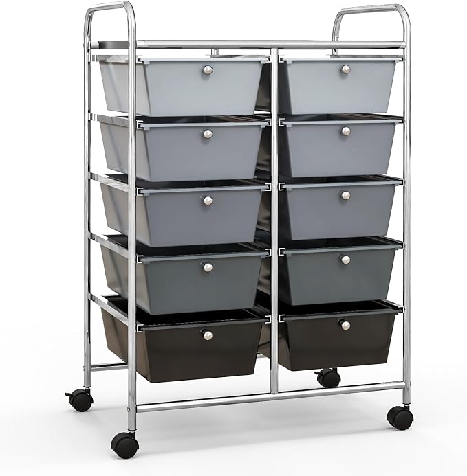 Giantex 10 Drawers Rolling Cart, Classroom Organizers, Storage Cart - Image 9