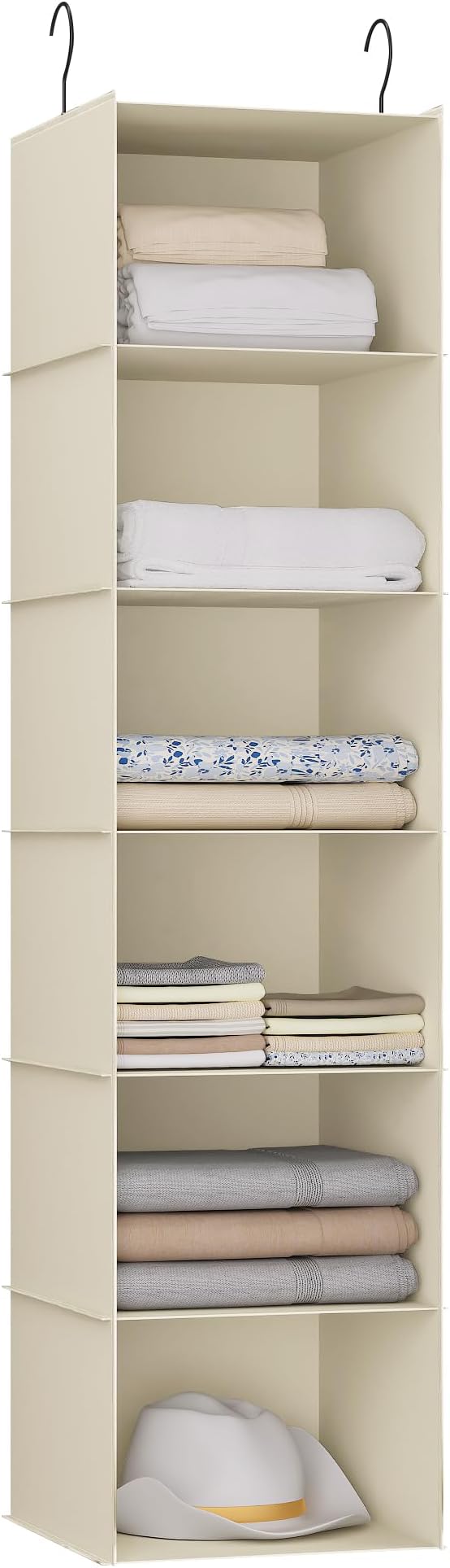 Hanging Closet Organizer, Easy Mount Foldable 6-Shelf Hanging Closet Wardrobe by DonYeco
