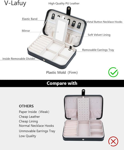 Small Jewelry Box, Travel Jewelry Case Portable Jewelry Boxes - Image 3