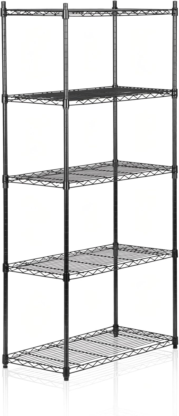 SUPER DEAL Black 5-Shelf Heavy Duty Storage Wire Shelving Unit by Superdeal