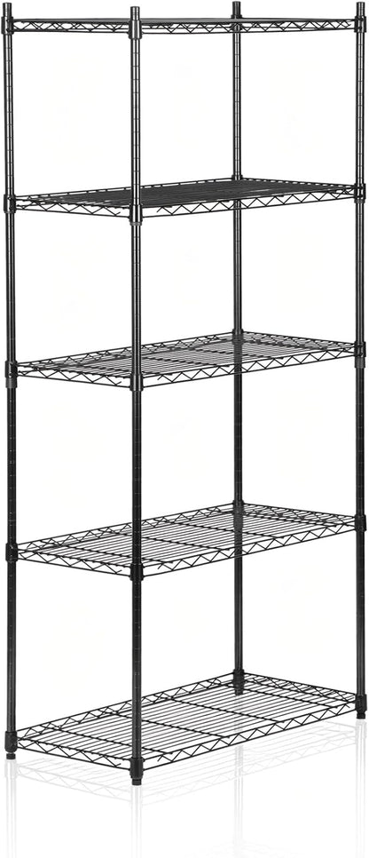 SUPER DEAL Black 5-Shelf Heavy Duty Storage Wire Shelving Unit by Superdeal